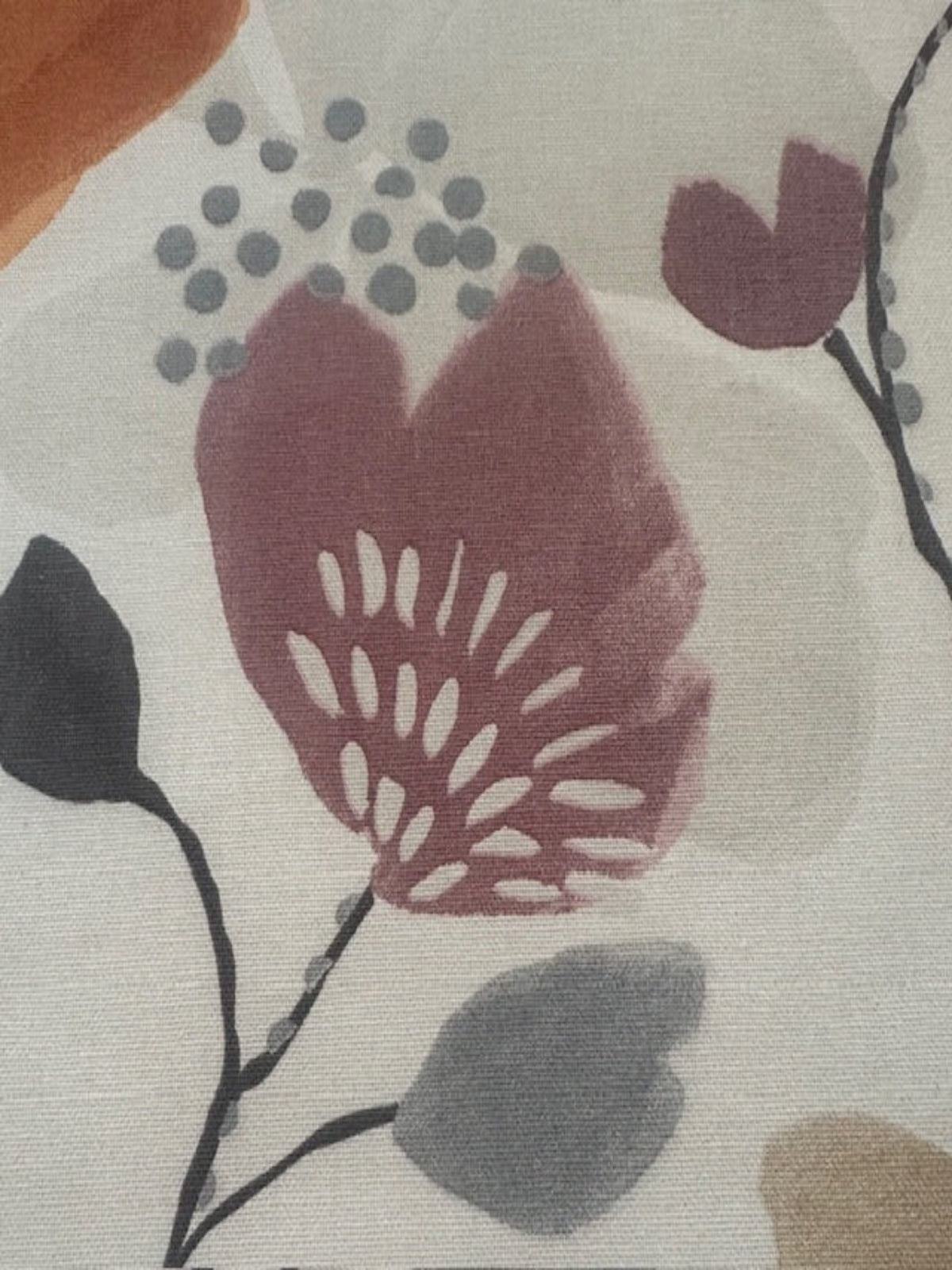 Orange Multi Large Floral Cotton Furnishing