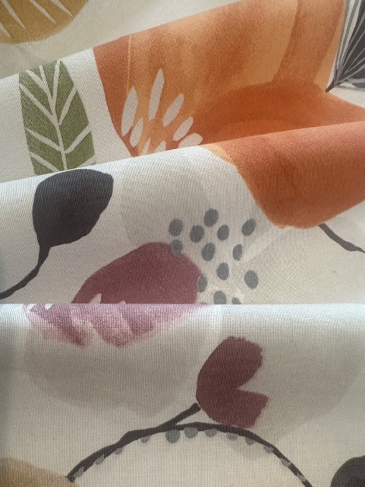 Orange Multi Large Floral Cotton Furnishing