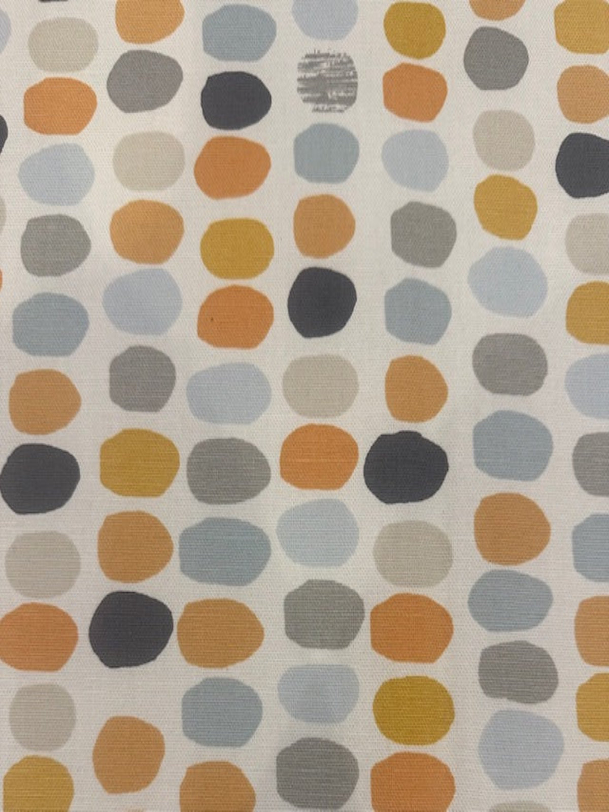 Orange, Ochre, Blue, Grey Oval Furnishing