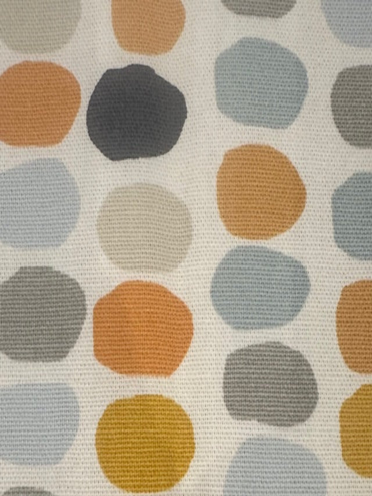 Orange, Ochre, Blue, Grey Oval Furnishing