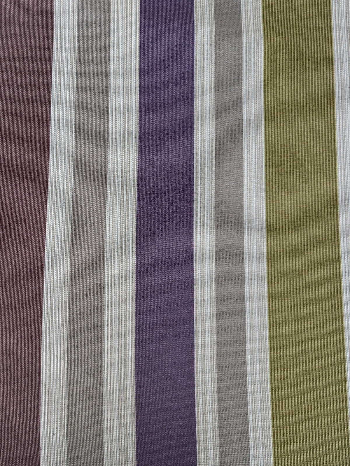 Mauve/Lime/Brown Stripes Running Across The Fabric
