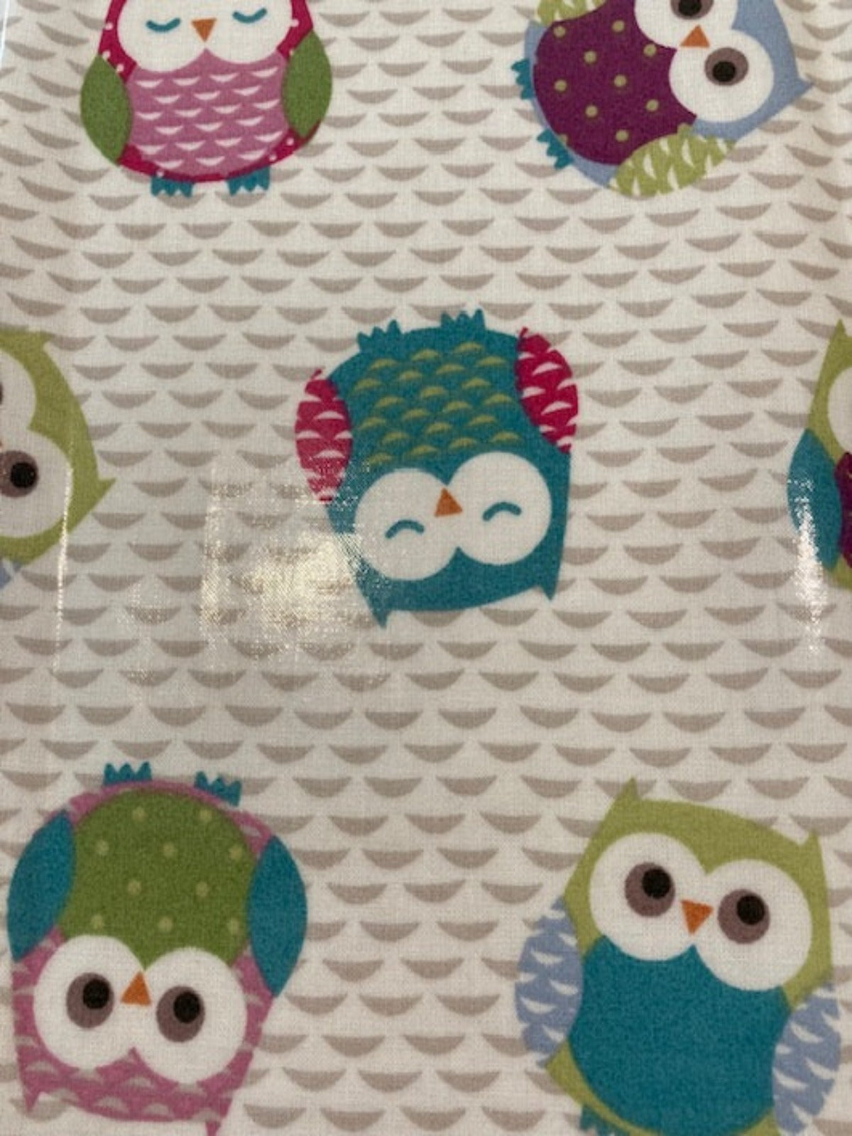 Multi Coloured Owls PVC Coated Cotton – Fun Waterproof Furnishing Fabric