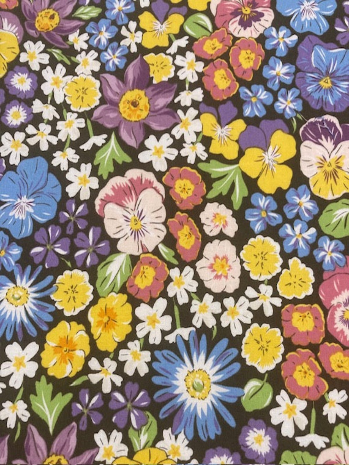 Multi Allover Flowers on Cotton Lawn Fabric