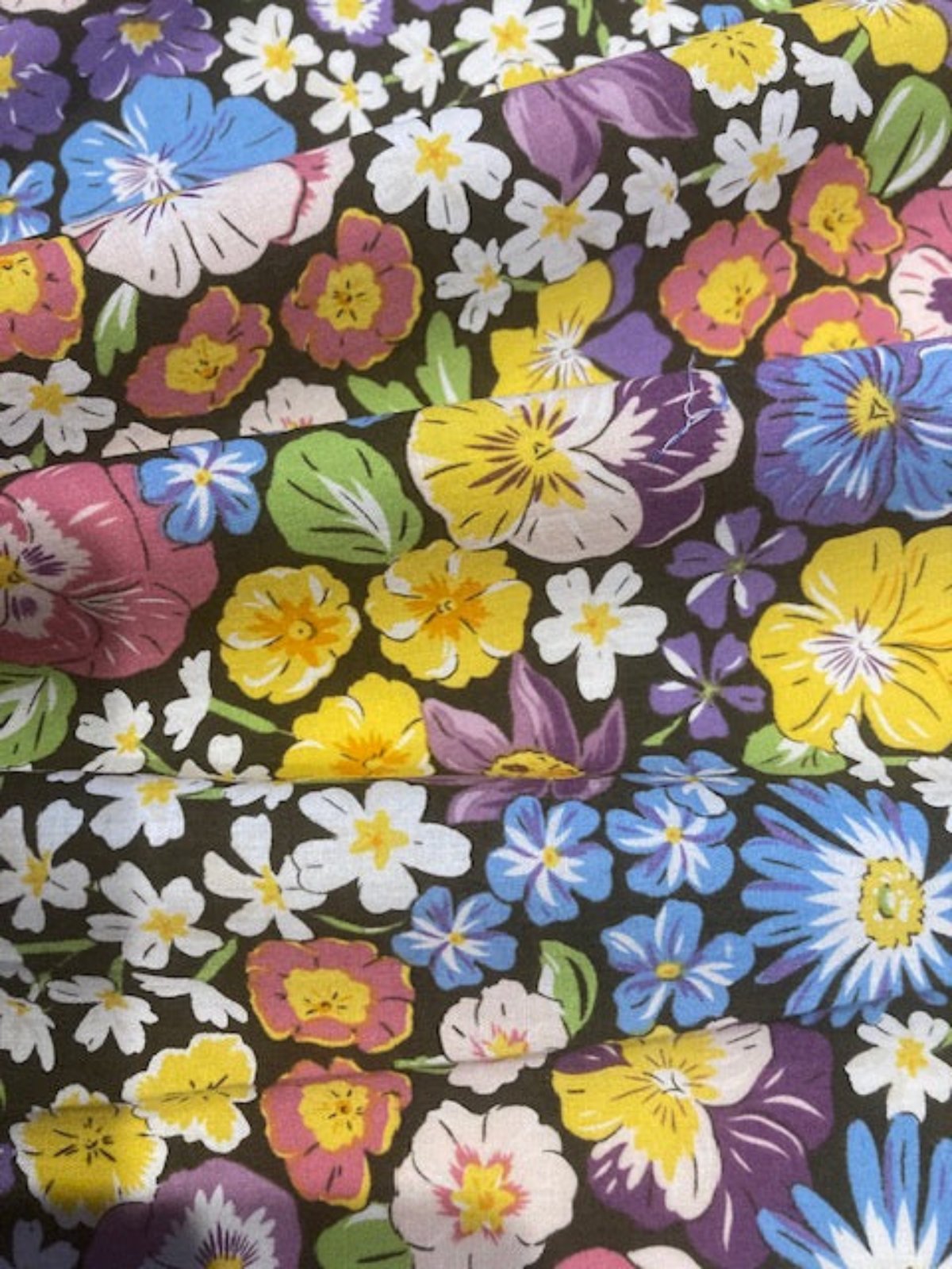 Multi Allover Flowers on Cotton Lawn Fabric
