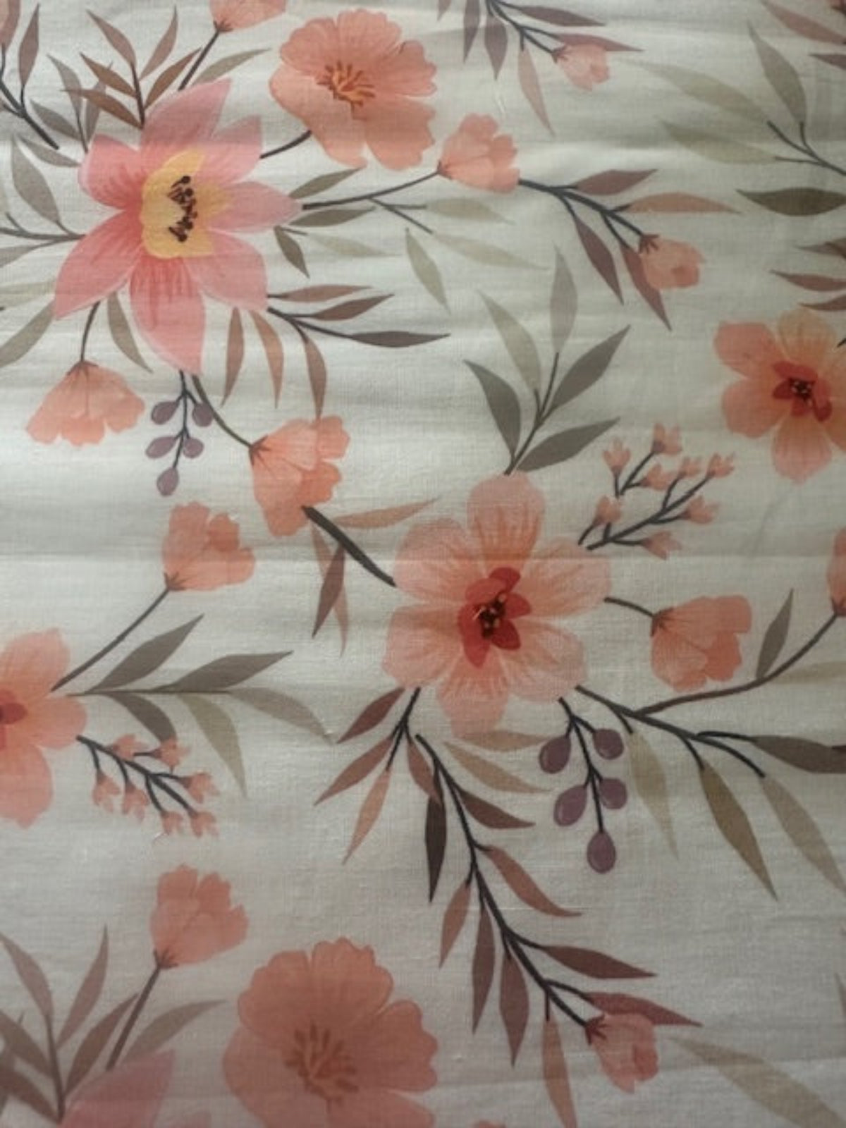 Apricot Trailing Floral on Cotton Lawn