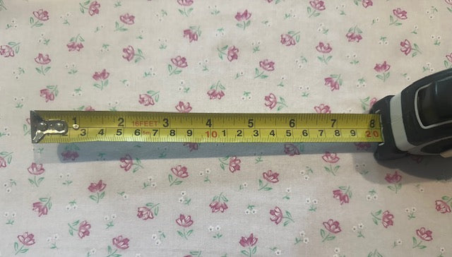 Pink/Mint Floral on White Poly/Cotton