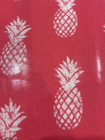 Pineapple on Bright Pink PVC Coated Cotton