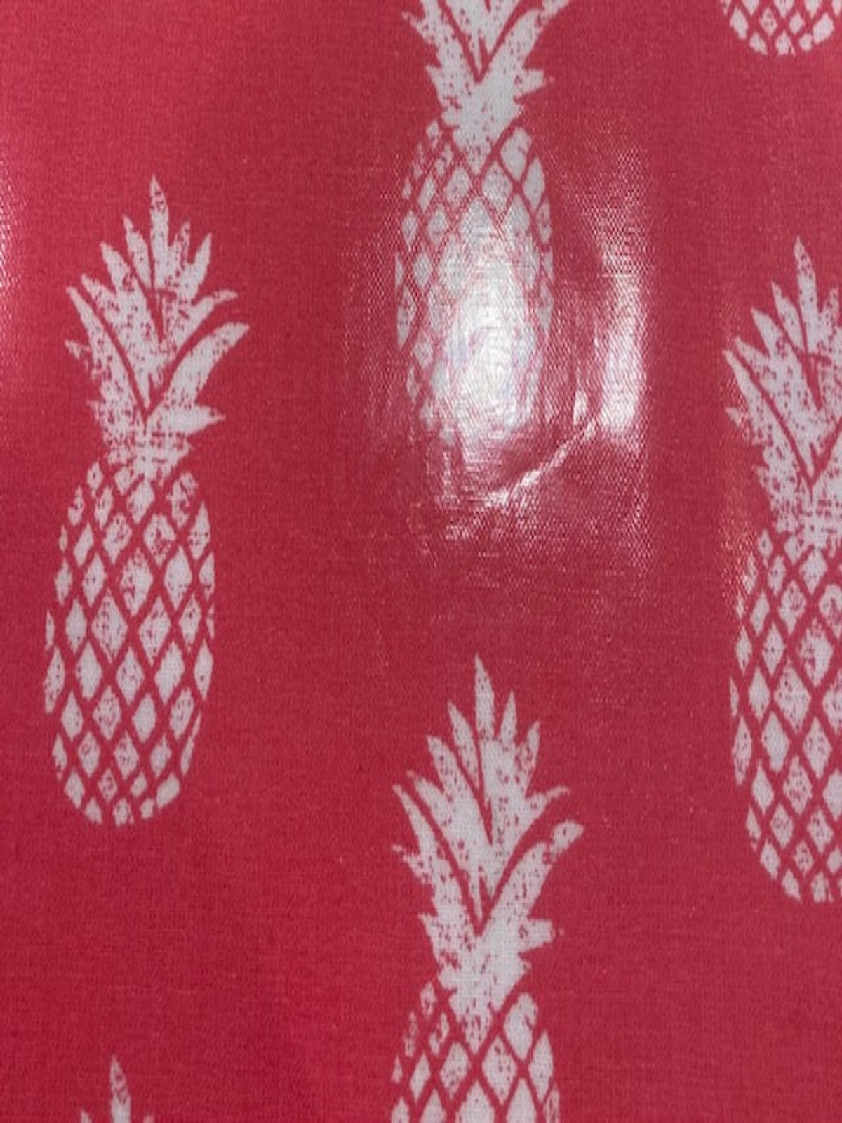 Pineapple on Bright Pink PVC Coated Cotton