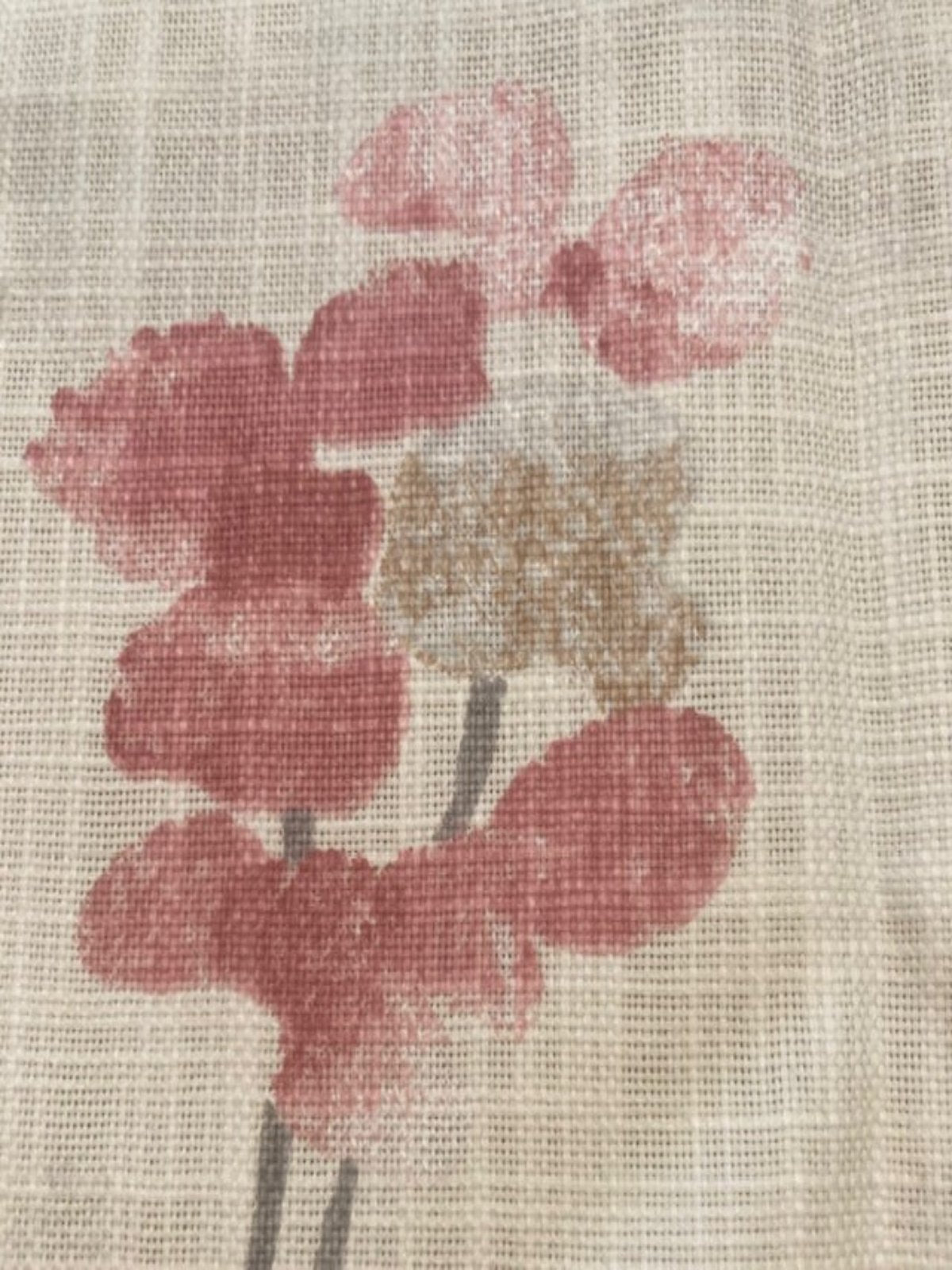 Red Berry Bunches on Slubbed Cotton Furnishing