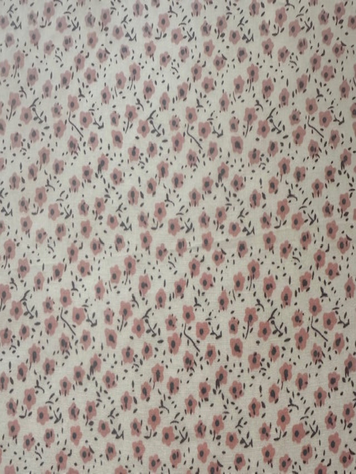 Pink Ditsy Floral on Cotton Poplin