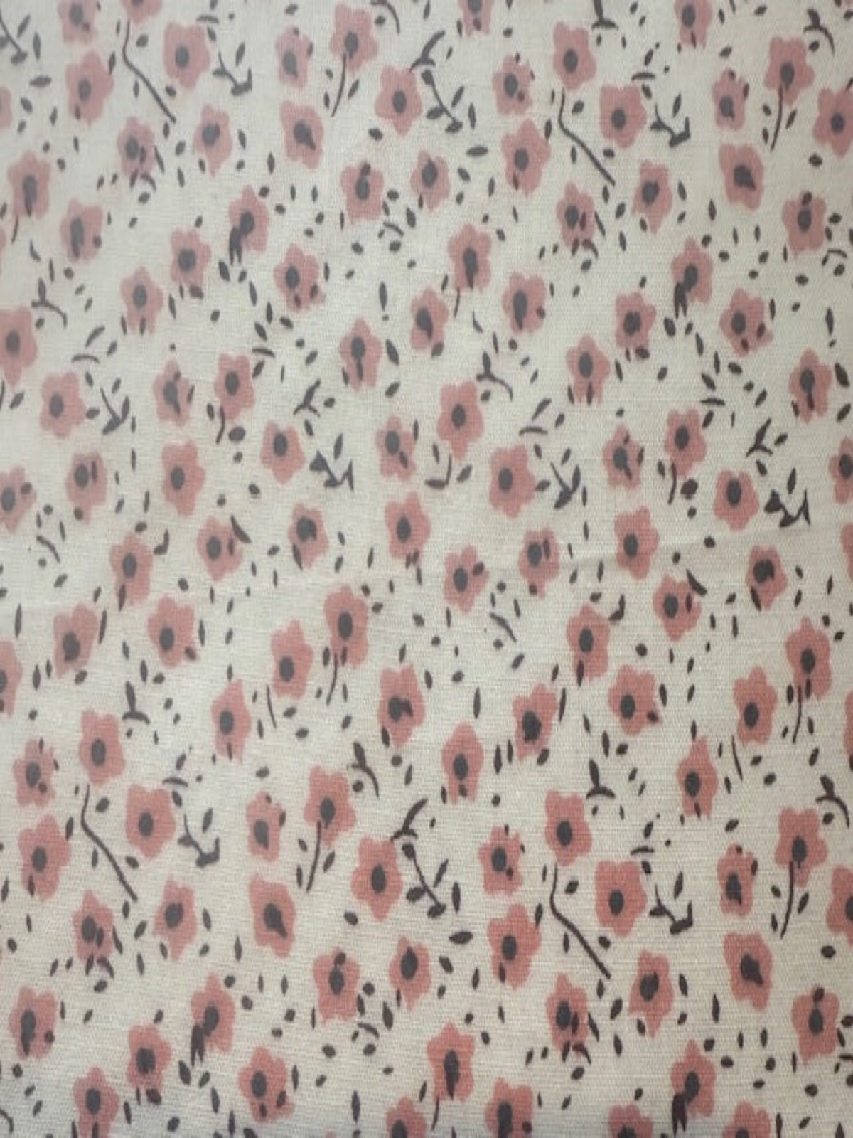 Pink Ditsy Floral on Cotton Poplin