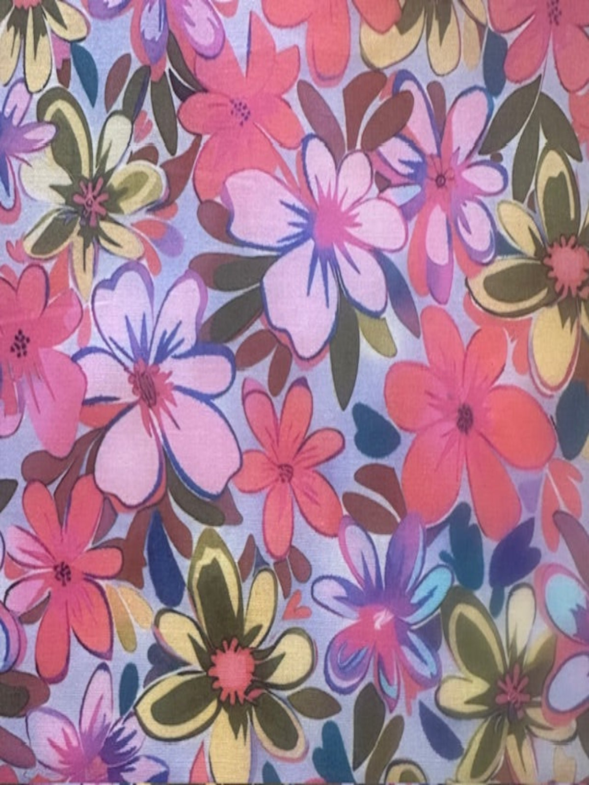 Coral & Lemon Allover Floral Cotton Lawn – 100% Cotton, 145 cm Wide