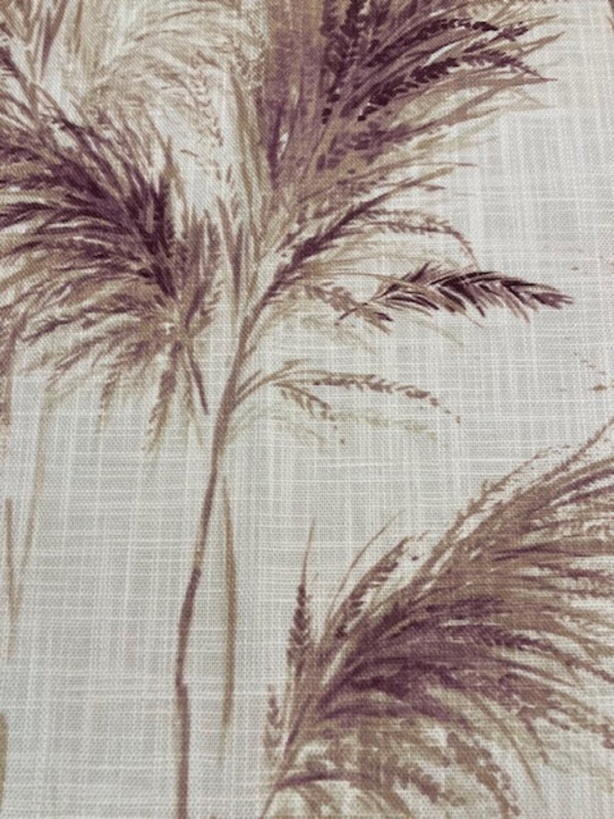 Wine Coloured Grass Bunches on Slubbed Cotton. "Porter & Stone- Phoenix"