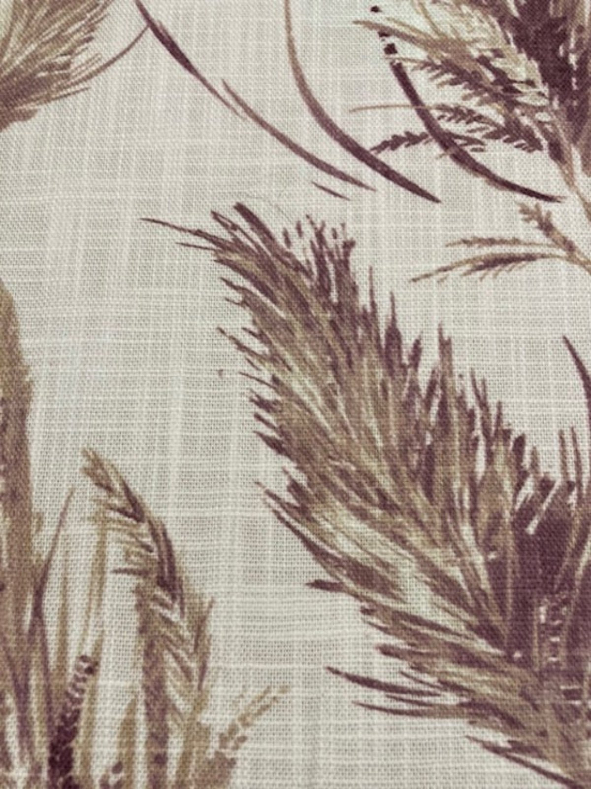 Wine Coloured Grass Bunches on Slubbed Cotton. "Porter & Stone- Phoenix"