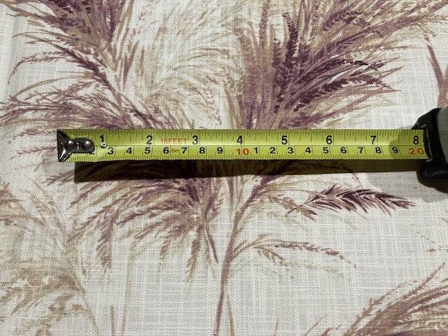 Wine Coloured Grass Bunches on Slubbed Cotton. "Porter & Stone- Phoenix"