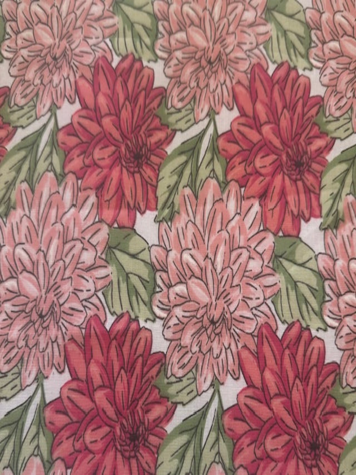 Pink Floral on Poly/Cotton
