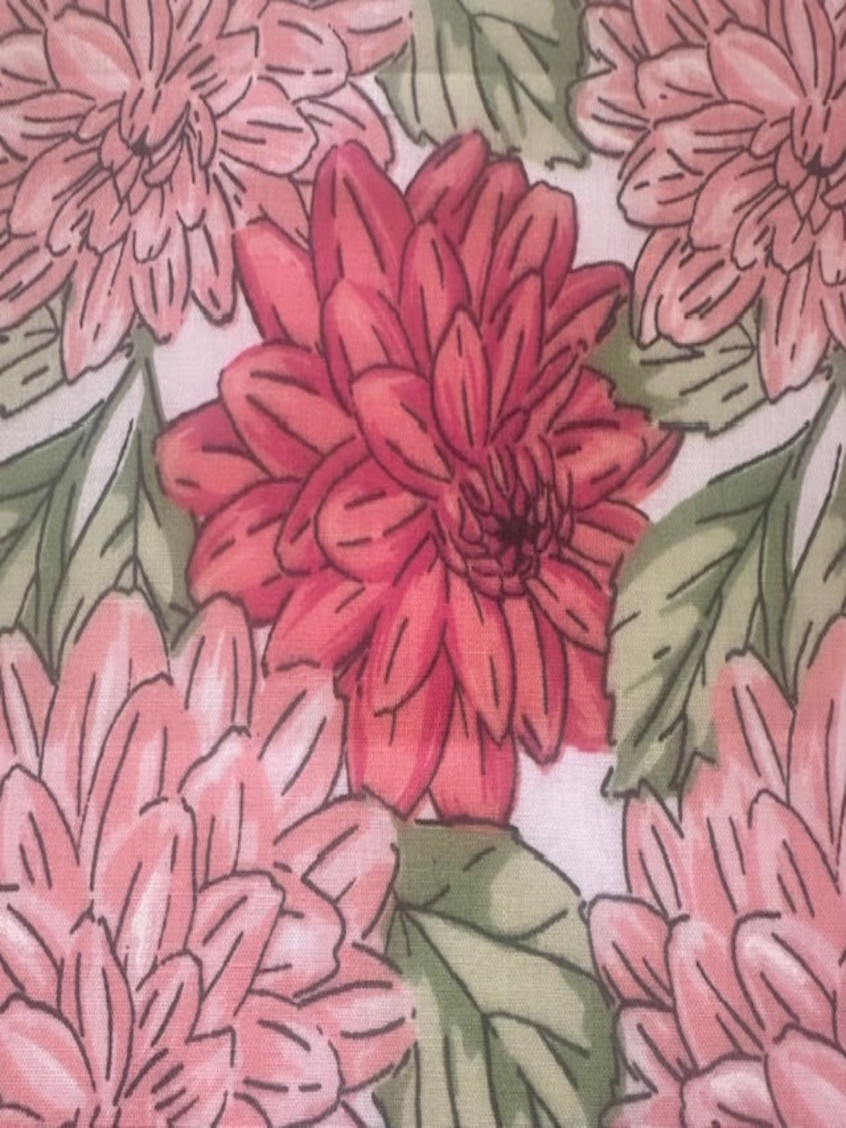 Pink Floral on Poly/Cotton