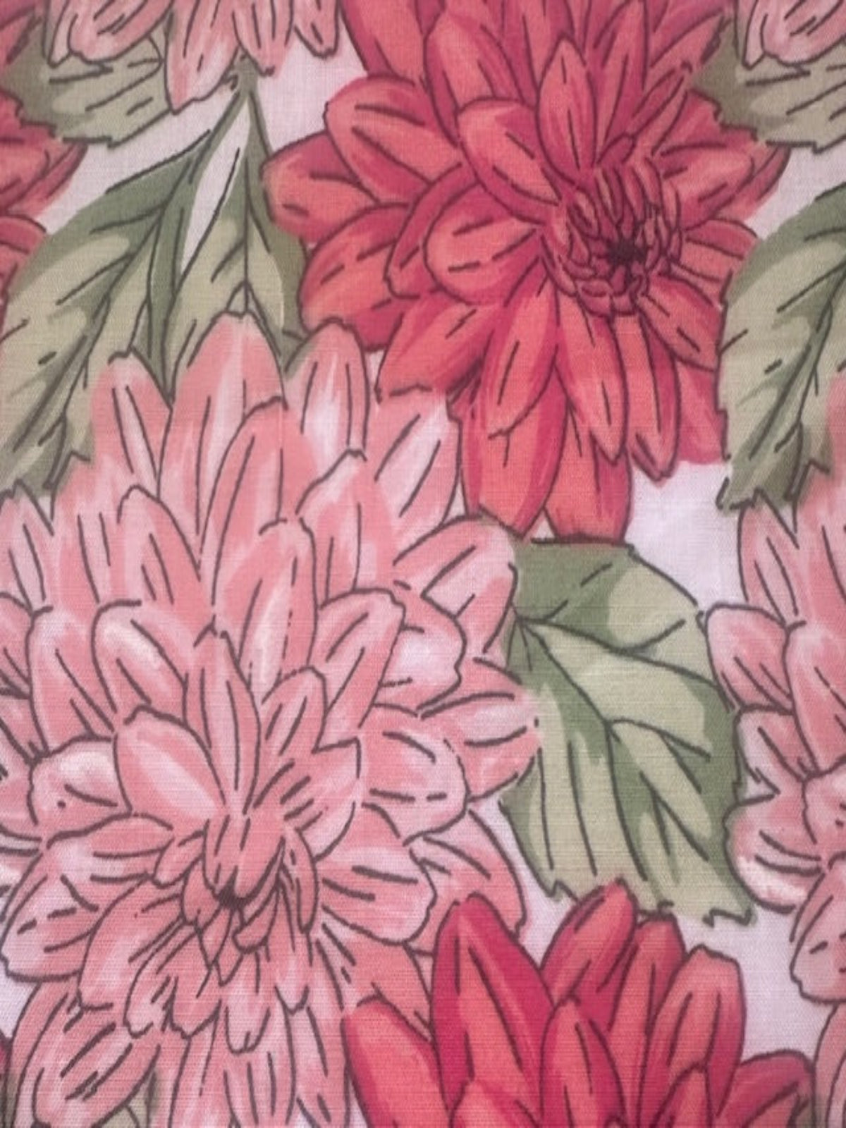 Pink Floral on Poly/Cotton