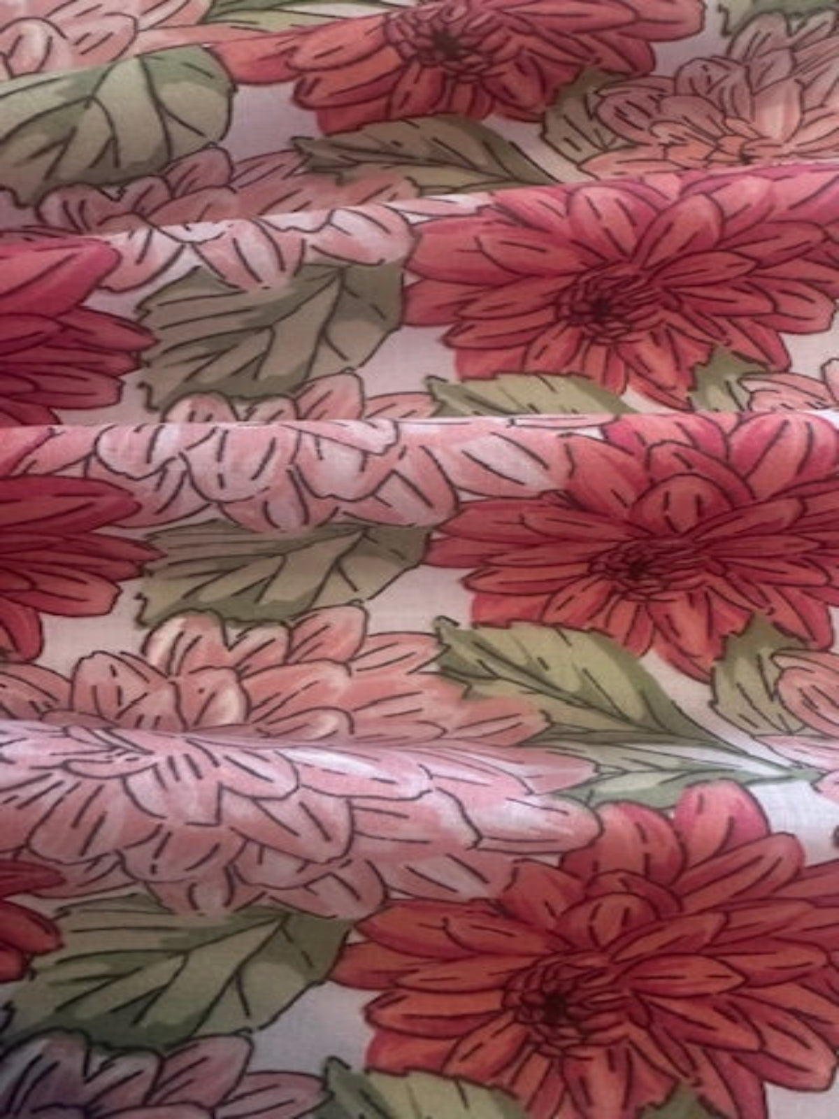 Pink Floral on Poly/Cotton