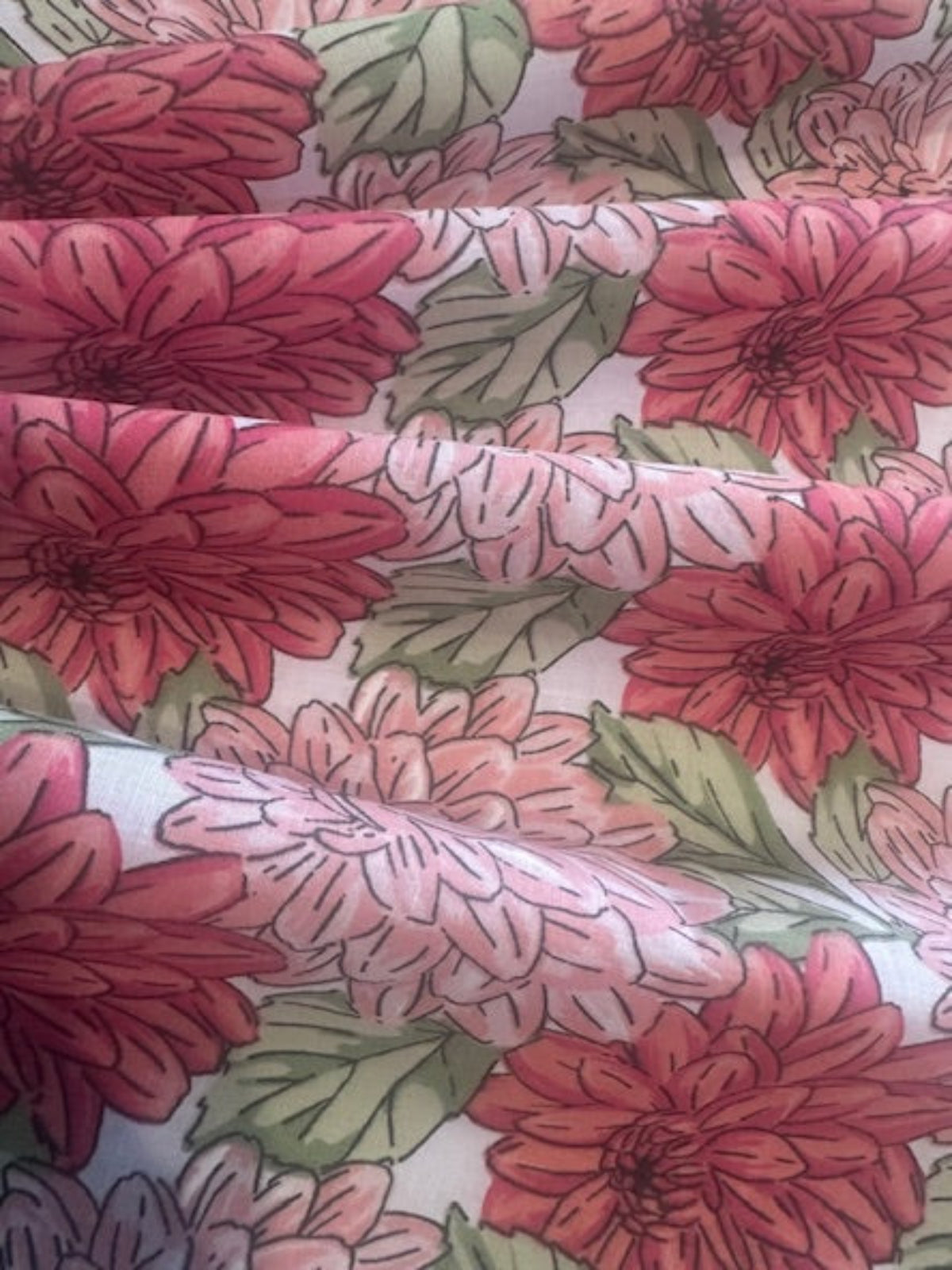 Pink Floral on Poly/Cotton