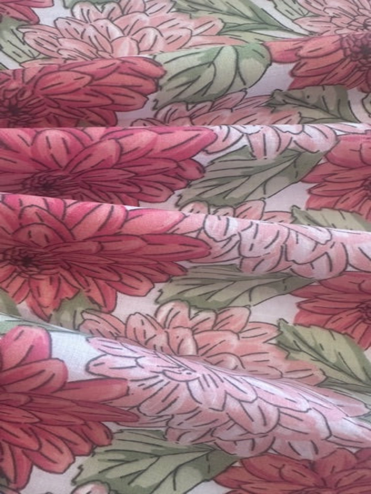 Pink Floral on Poly/Cotton
