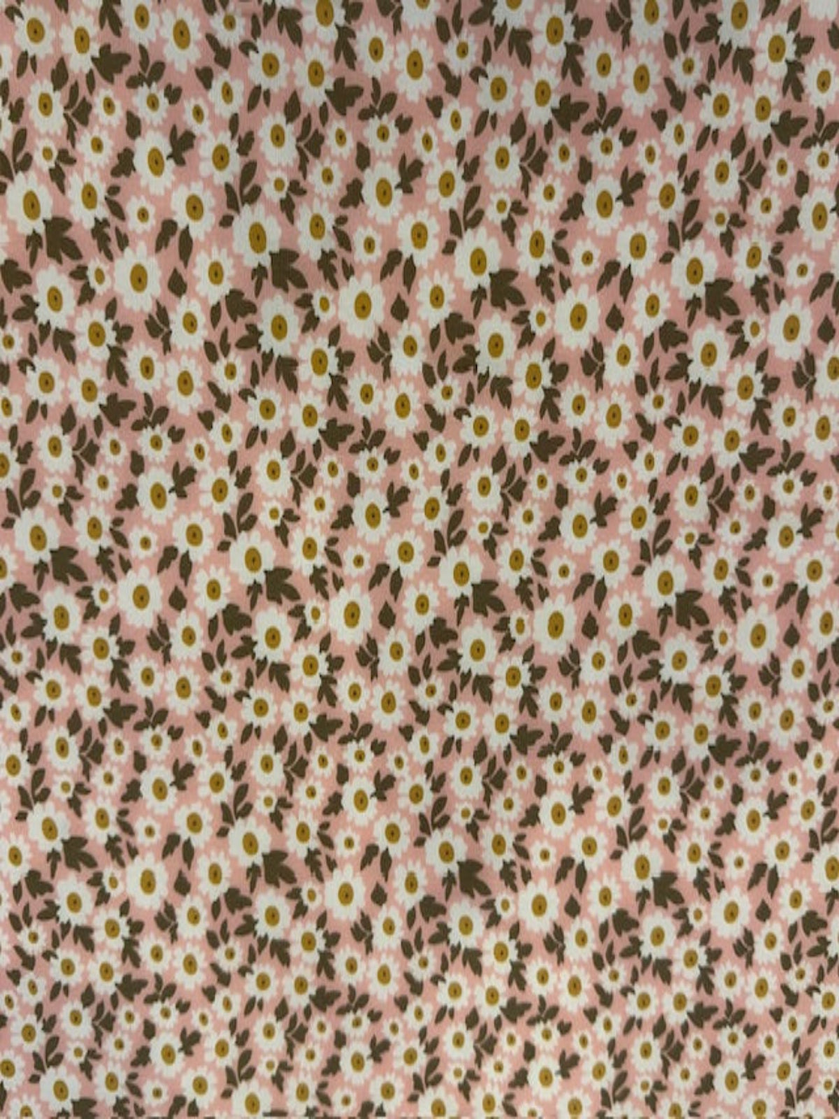 White Daisy on Pink Polyester