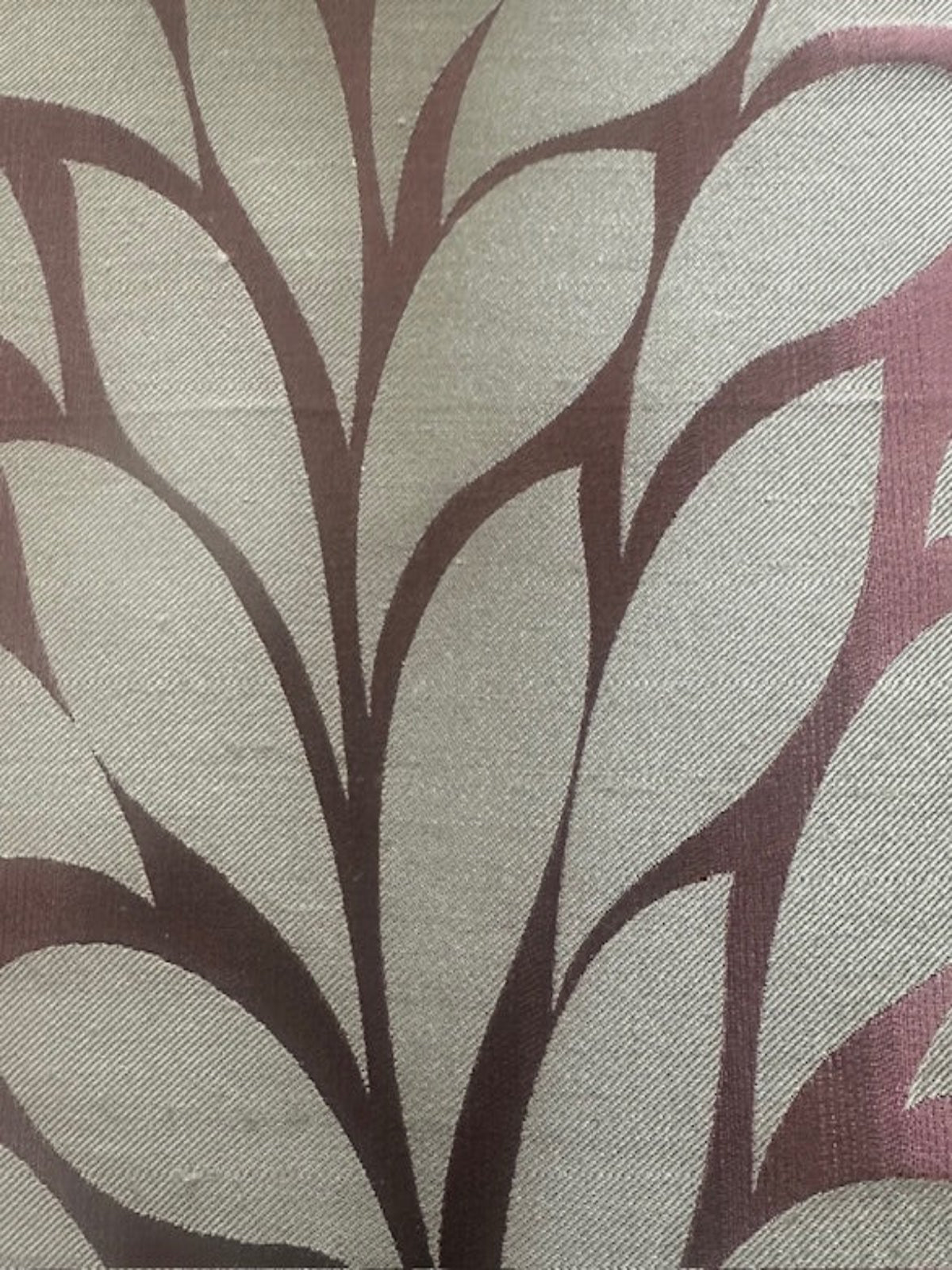 Dusty Pink Leaf Damask, Silk Mix