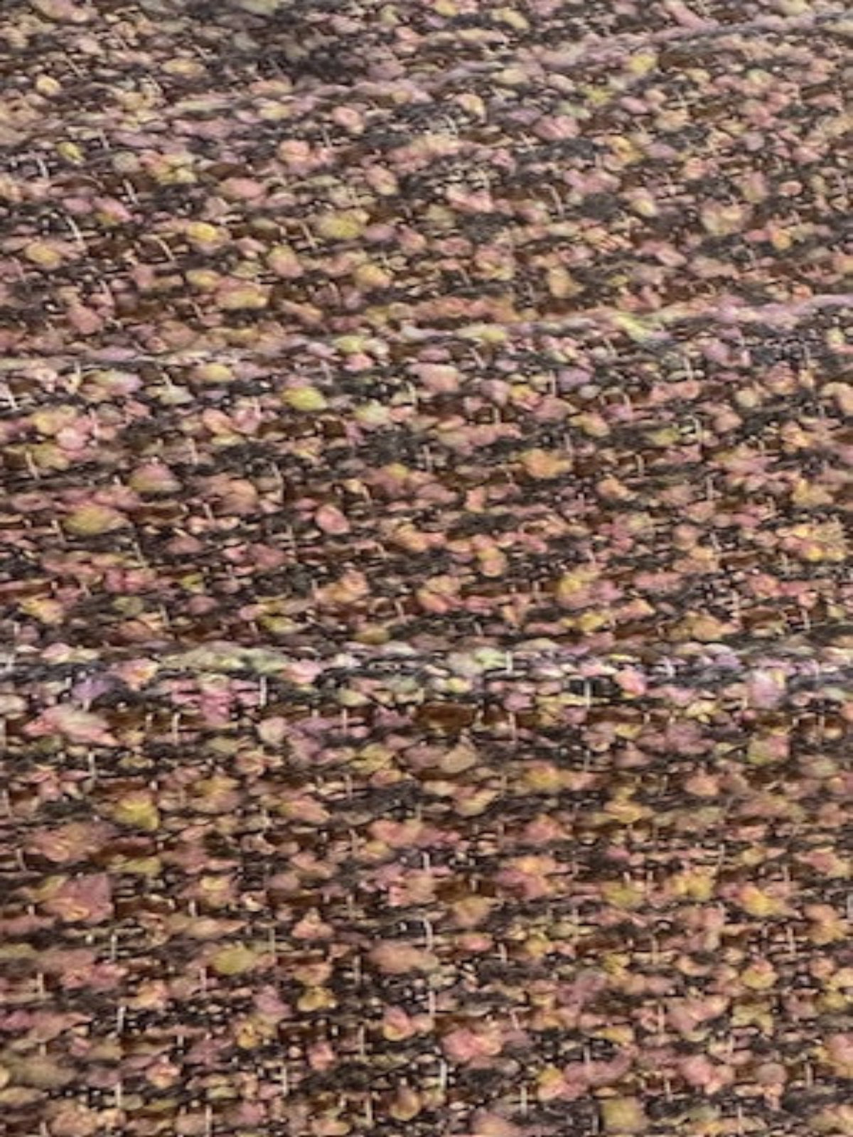 Pink /Lemon Chanel Style Boucle Fabric