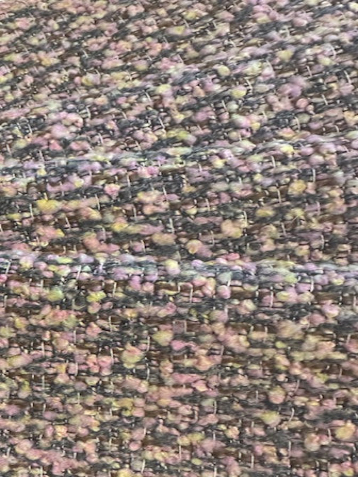 Pink /Lemon Chanel Style Boucle Fabric