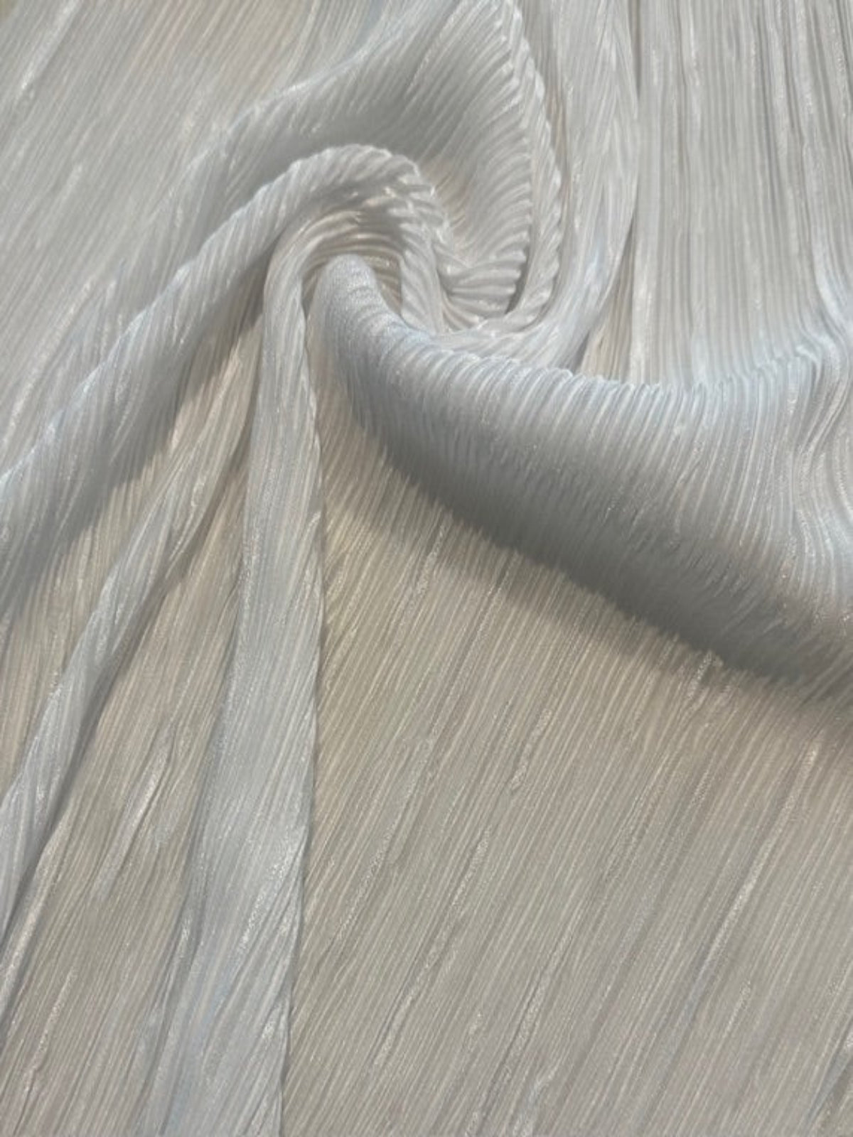 Ivory Permanently Pleated Top Weight