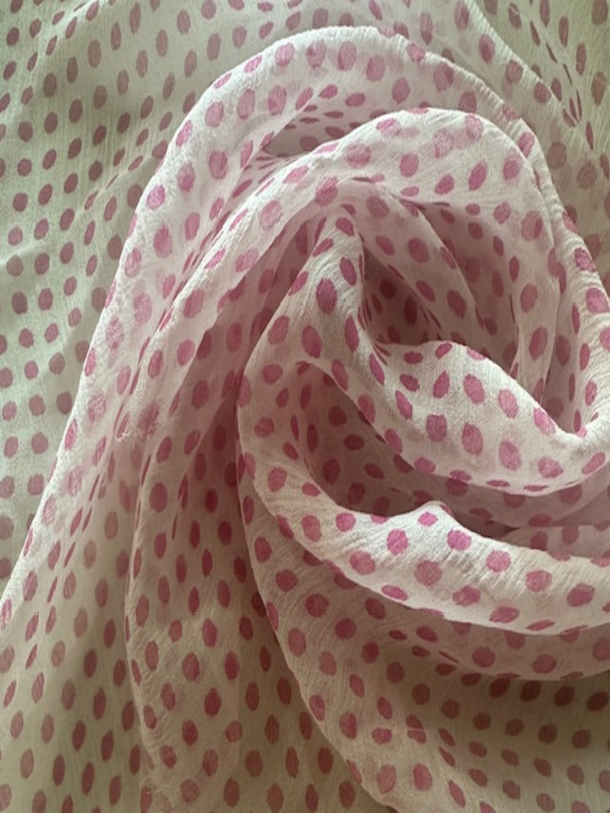 Pink Spot on Yoryu Silk Chiffon