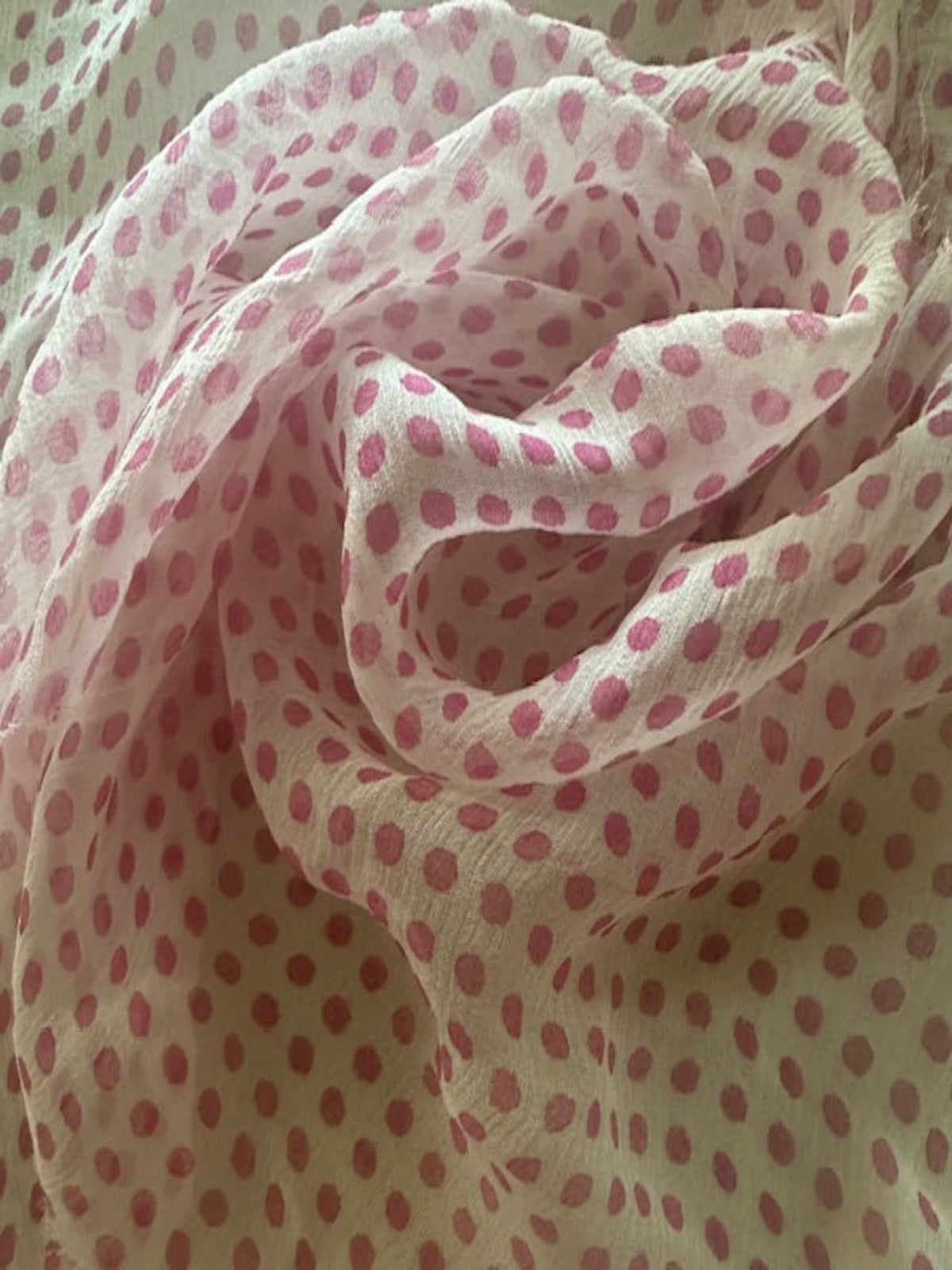 Pink Spot on Yoryu Silk Chiffon