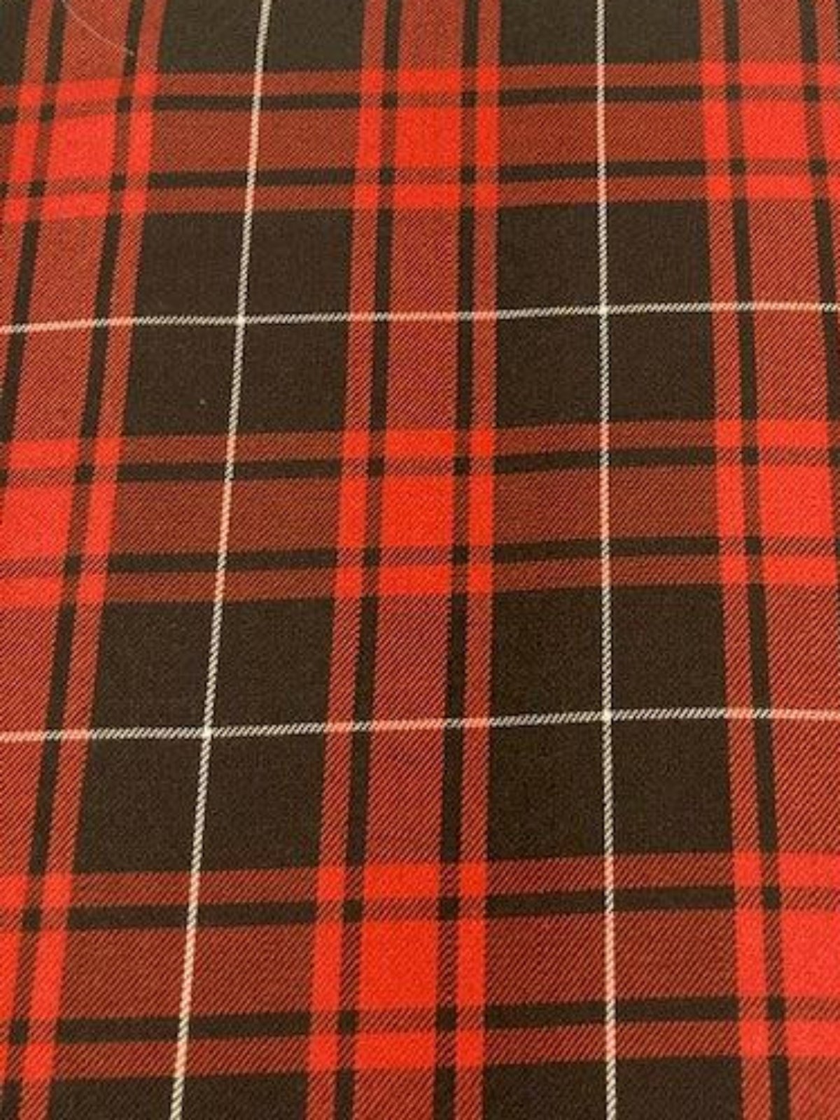 Black & Red Tartan Check Viscose Fabric – Soft Handle for Stylish Garments