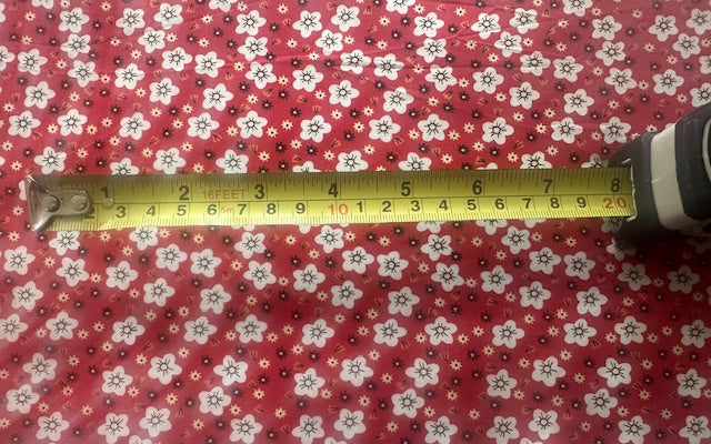 White on Red Small Floral on Cotton Poplin