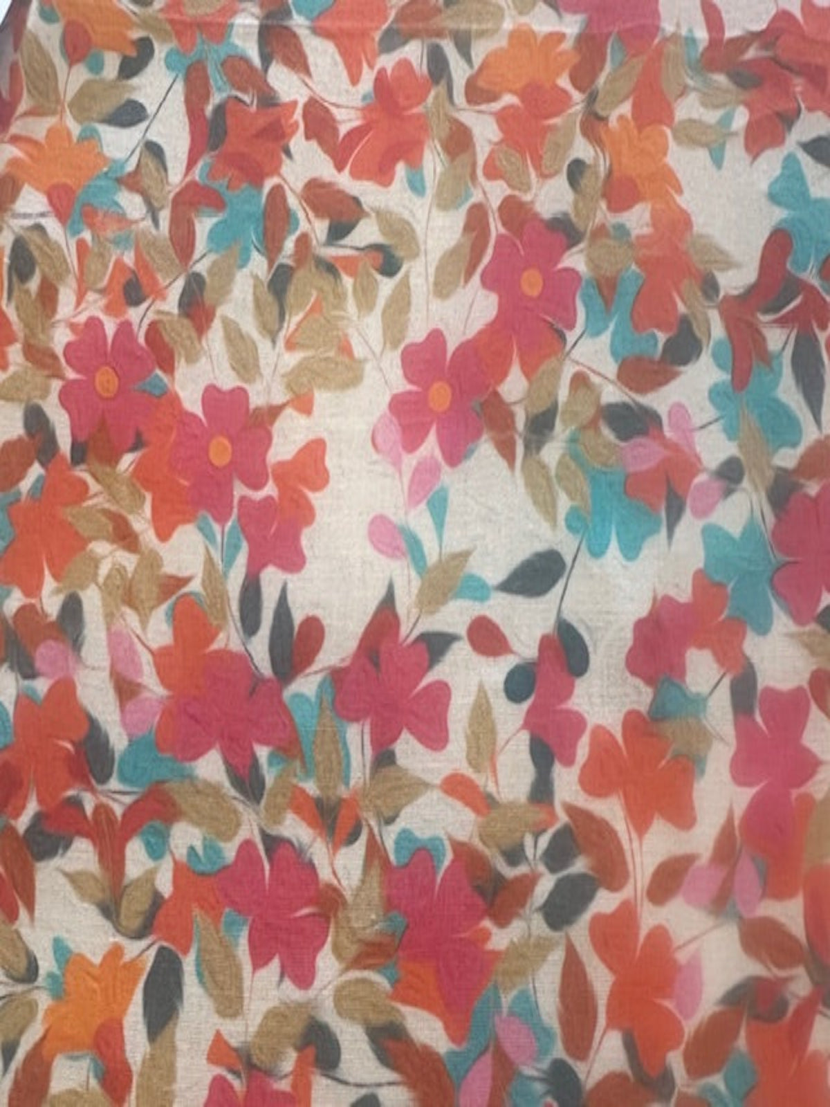 Red & Fuchsia Floral on Cotton Lawn