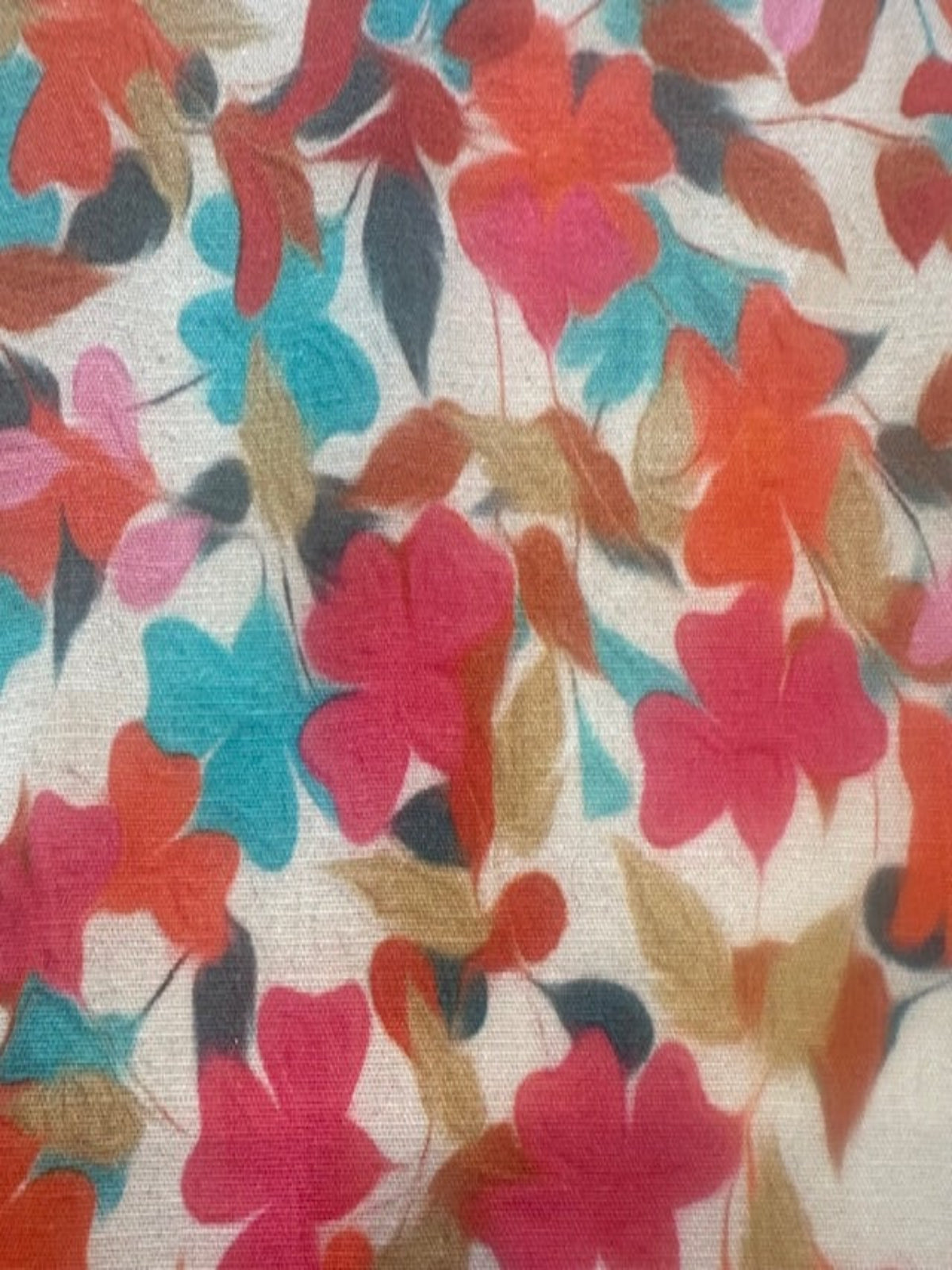 Red & Fuchsia Floral on Cotton Lawn