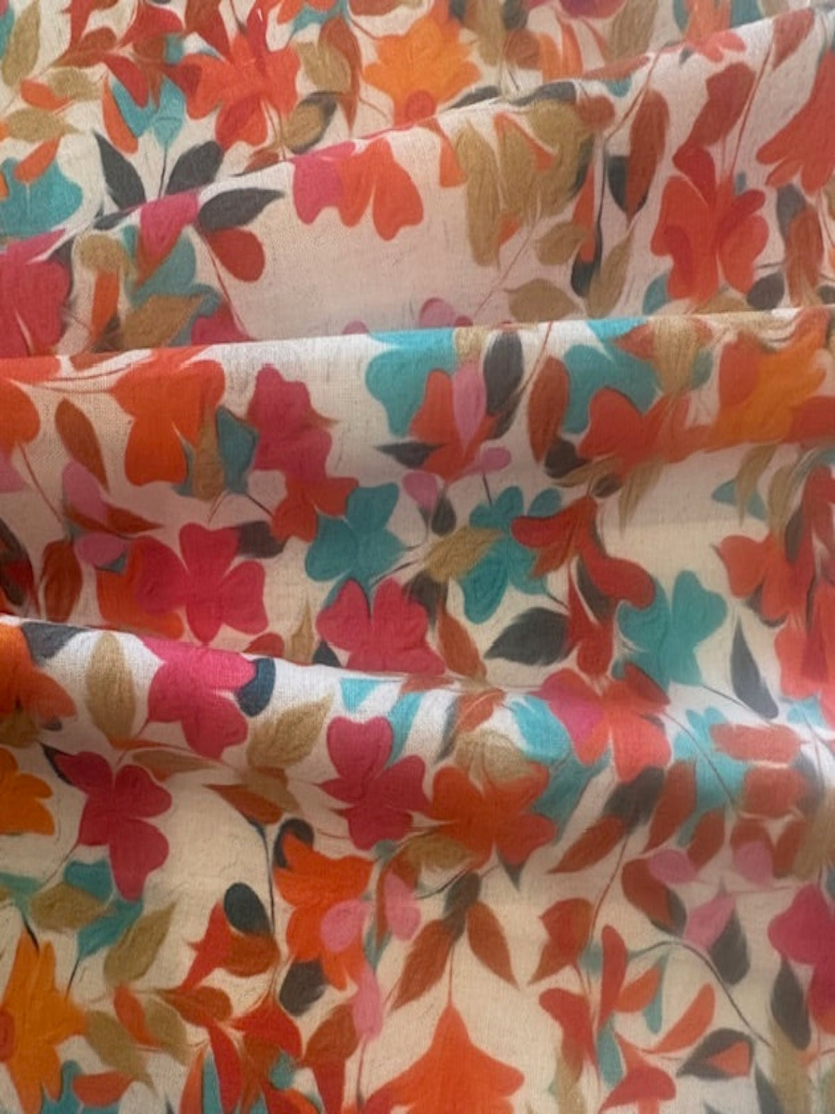 Red & Fuchsia Floral on Cotton Lawn