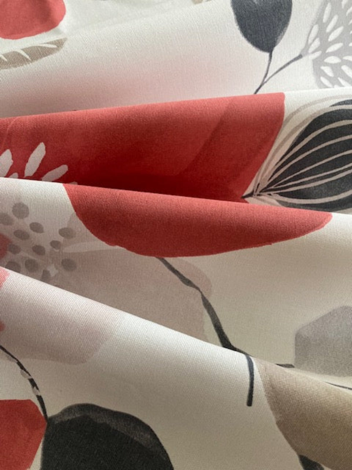 Large Red Poppy on Cotton Furnishing