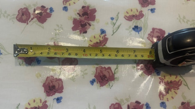 Red Roses on White PVC Coated Cotton