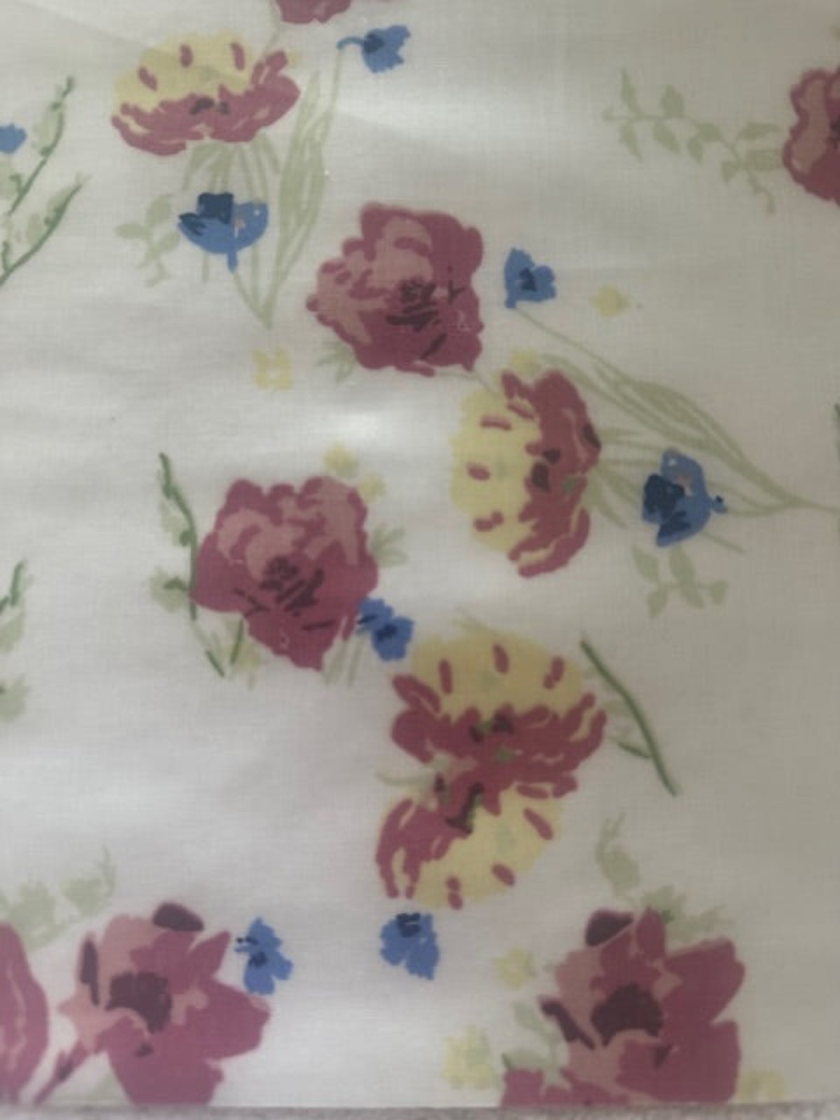 Red Roses on White PVC Coated Cotton