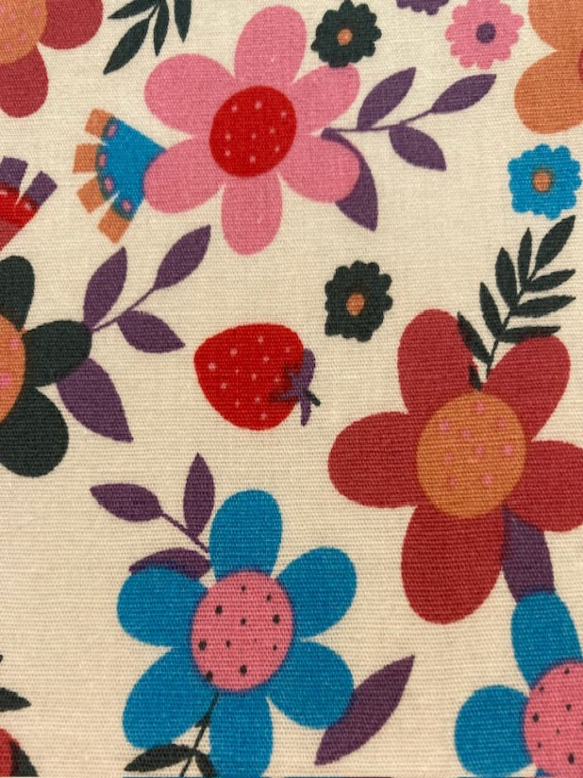 Multi Flowers on White Cotton Lawn