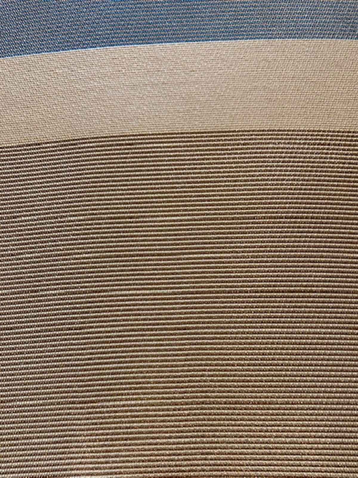 Sage Green/Coffee Woven Stripes. Stripe run across the fabric,