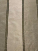 Sage Green Silk Dupion Irridescent Stripe with Ribboned Stripe running along the Fabric