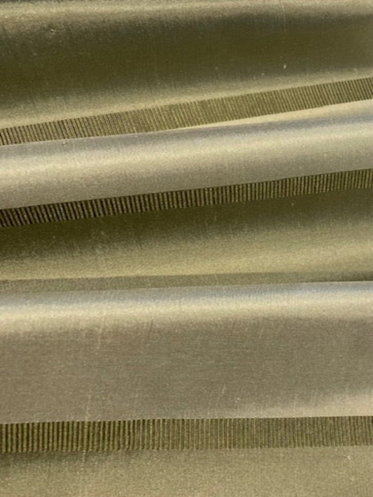 Sage Green Silk Dupion with Iridescent Ribboned Stripe