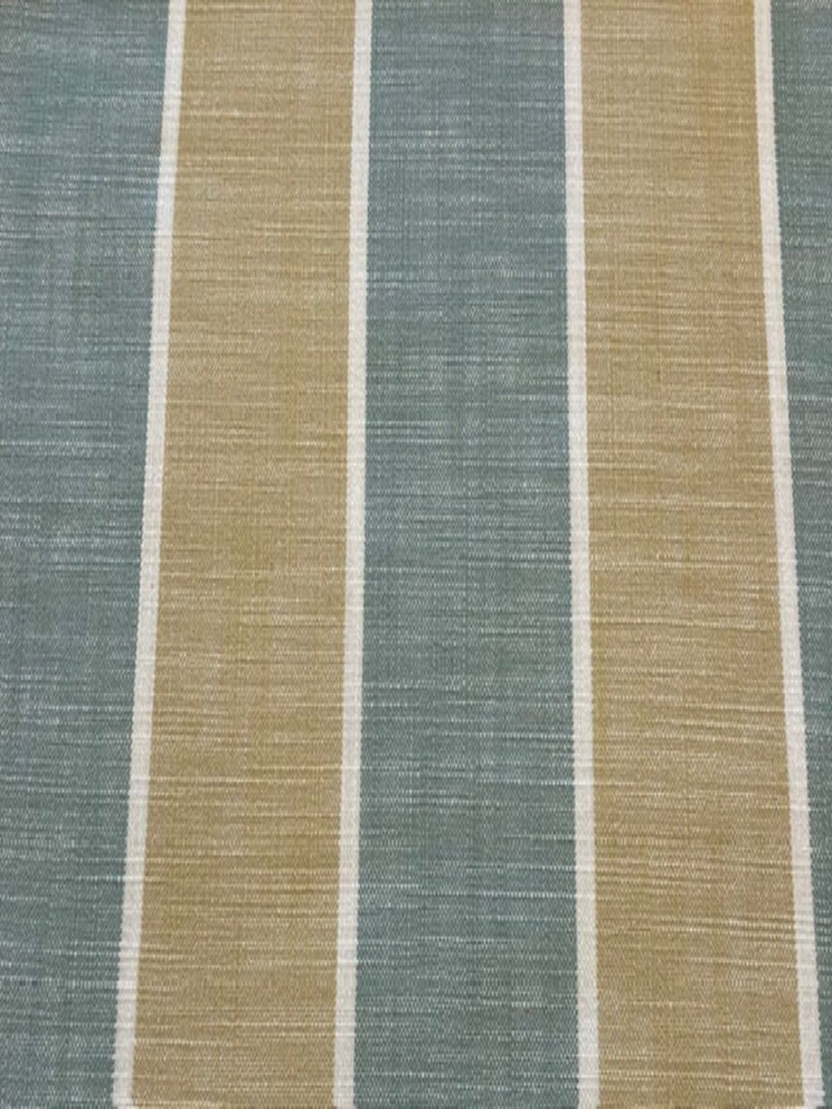 Mustard & Sage Green Stripe Cotton Fabric