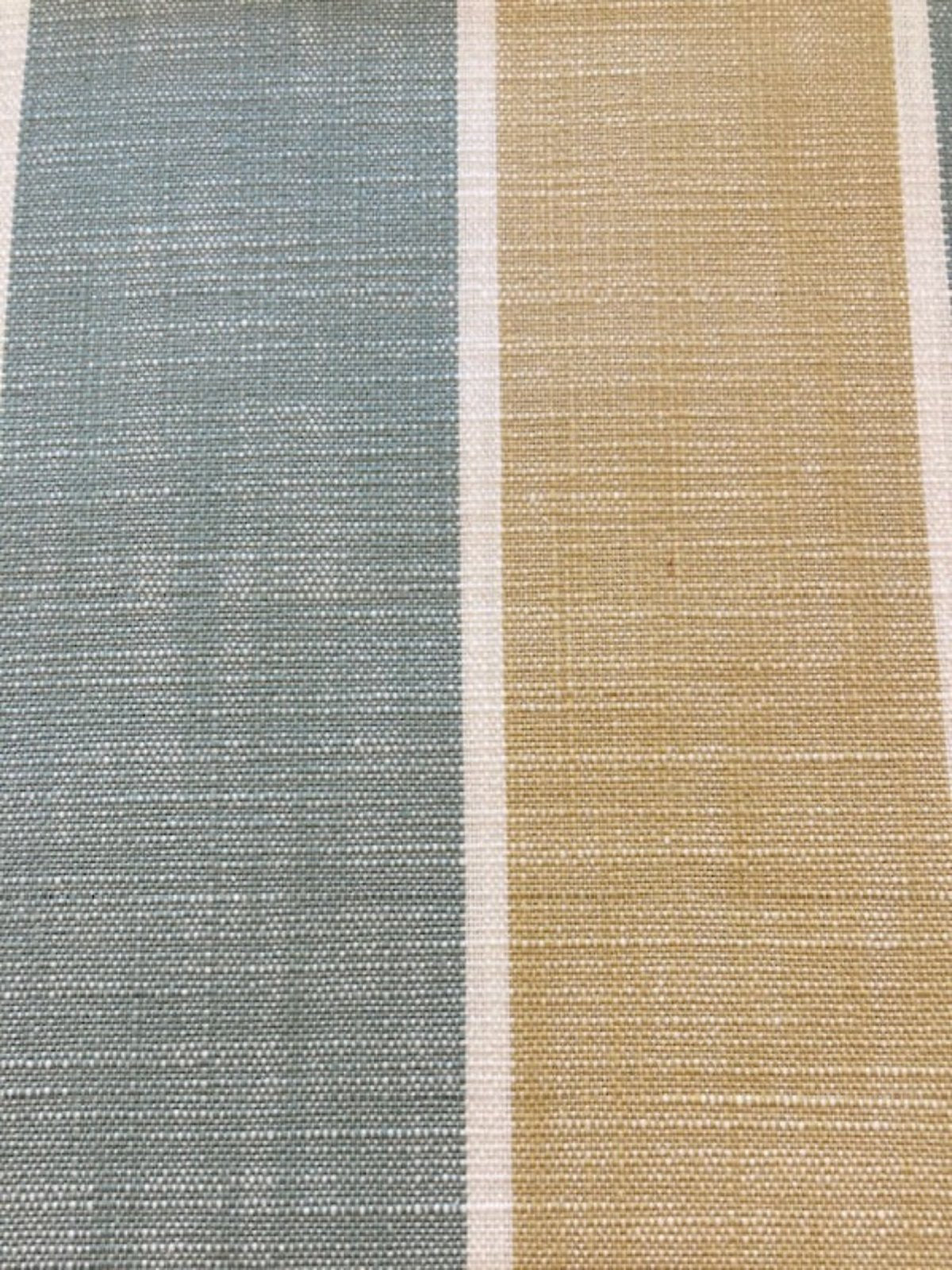Mustard & Sage Green Stripe Cotton Fabric
