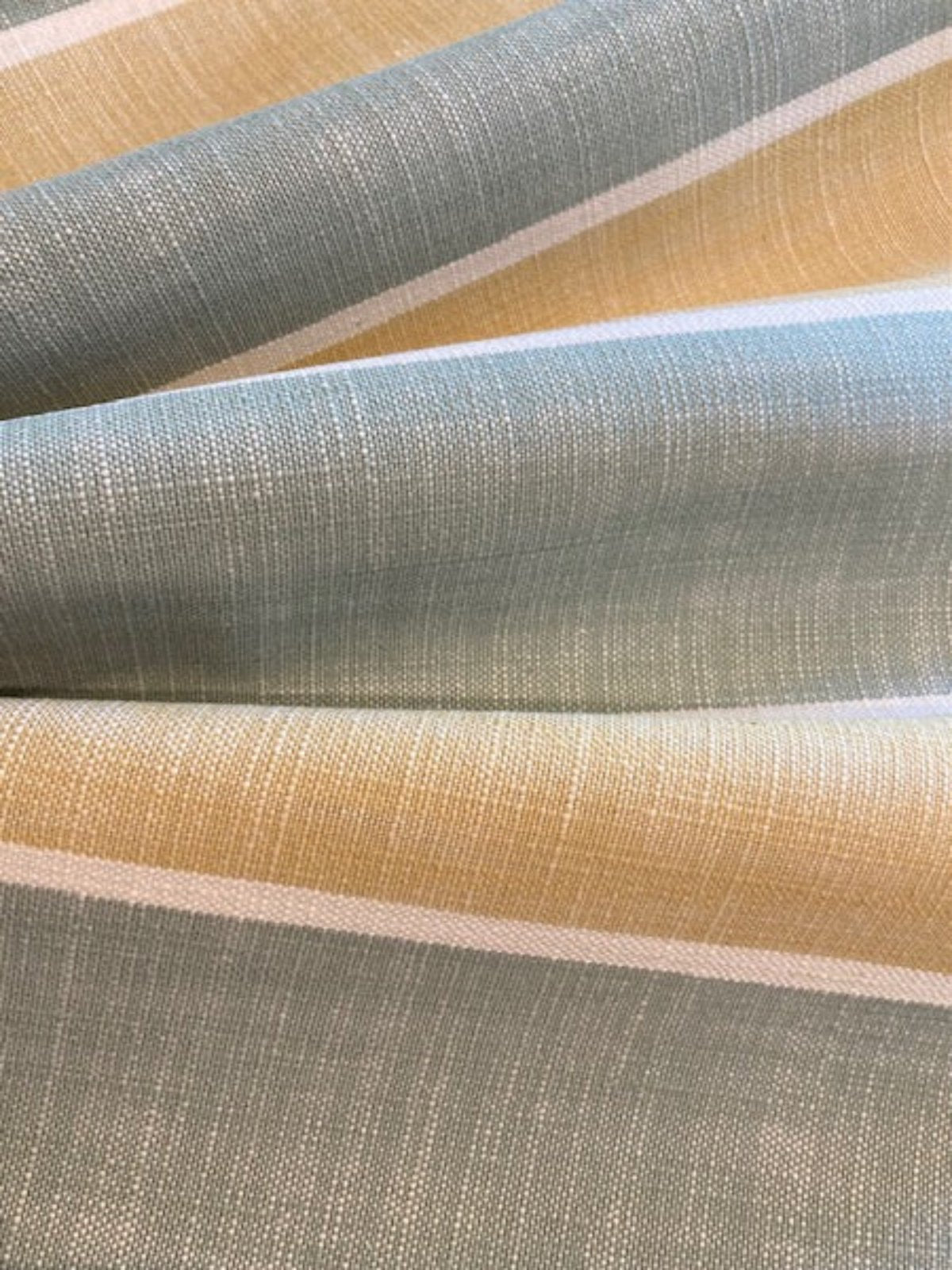 Mustard & Sage Green Stripe Cotton Fabric
