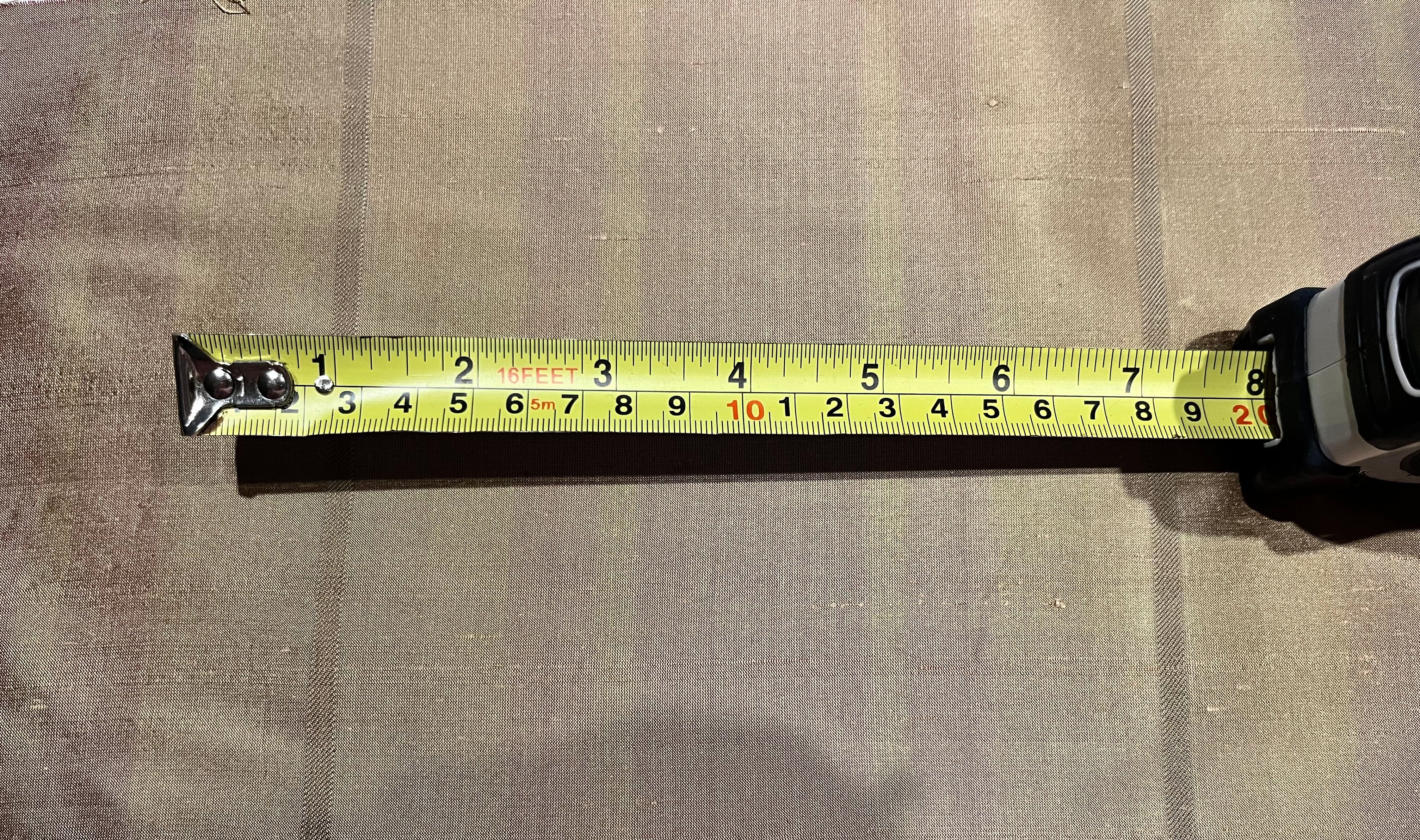 Sand with a Hint of Red on Silk Dupion Stripe