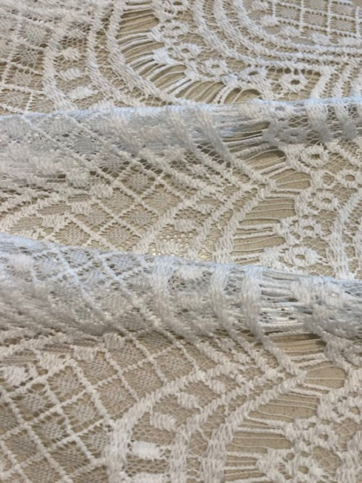 Off White Scalloped Allover Lace