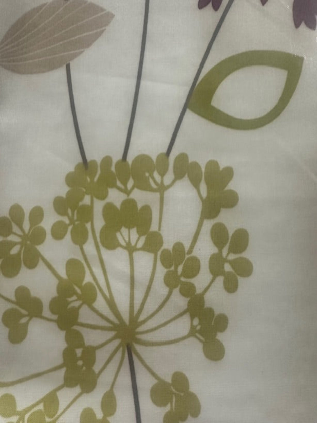 Lime/Amethyst/Fuchsia Seed Heads on White PVC Coated Cotton